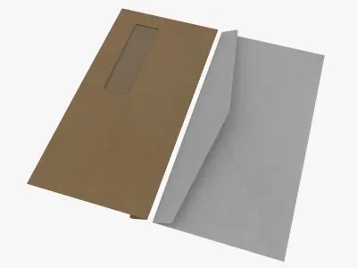 Envelope Size DL Style Window BANKER  3D model