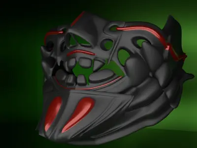 mask of samurai Low-poly 3D model