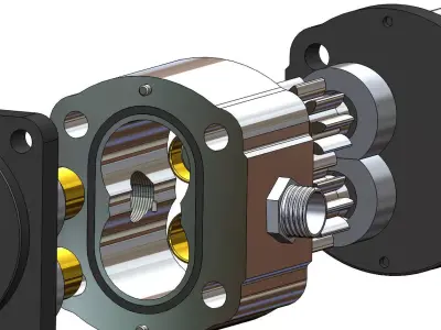 Industrial Hydraulic Pump - High Detail 3D Model 3D model