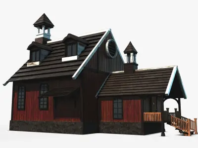 Cottage 17 Low-poly 3D model