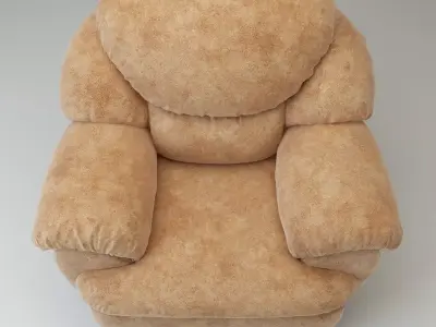 Detailed and Realistic Suede Armchair - Osvald 3D model