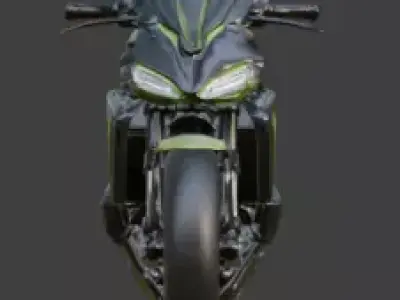 Cyberpunk Military Motorcycle 3D Model Low-poly 3D model
