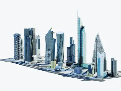 Doha - west bay 3D model