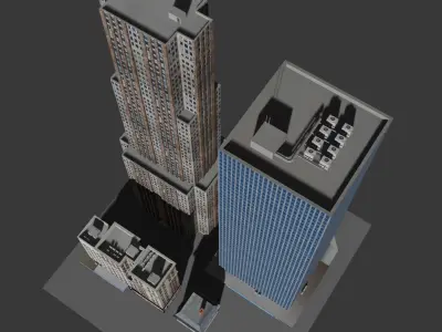 Skyscraper Buildings Low-poly 3D model