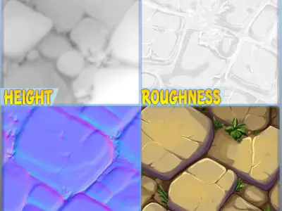Stylized Stone Floor Seamless Texture Texture 9