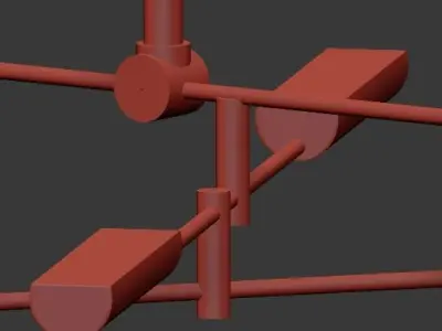 Cleo Large six Light Chandelier 3D model