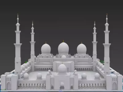 Mousque abu dhabi mosque Low-poly 3D model