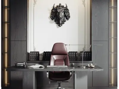 Boss Desk - Office Furniture 36 3D model