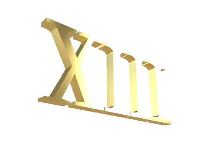 Roman Numerals 13 v1 002 Low-poly 3D model