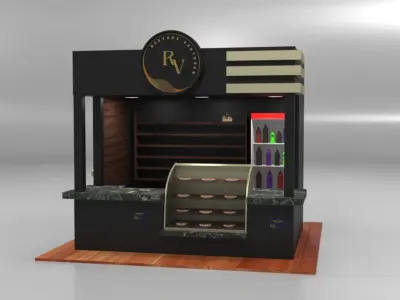 Immersive Small Shop Stall 3D Model Low-poly 3D model