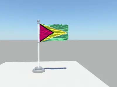 Guyana flag 3D model
