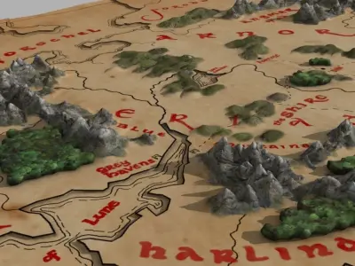 3d map of Middle Earth 3D model