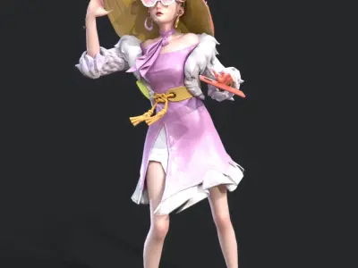 Shopping woman 3D model