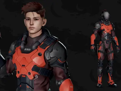 Stellar Trooper - Sci-Fi Characters - Game Ready Low-poly 3D model