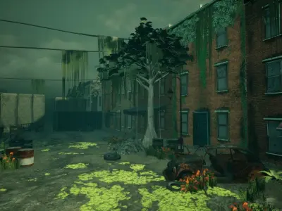 Abandoned City Unreal Low-poly 3D model