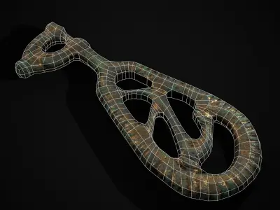 Brass Viking Key Low-poly 3D model