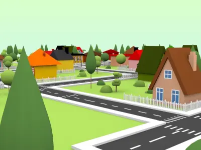 Cartoon Street 3D model