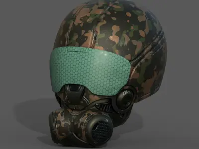 Helmet scifi armor combat fantasy armor  Low-poly 3D model