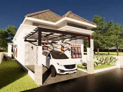 1 Floor House desain Balinese Style full interior 3D model