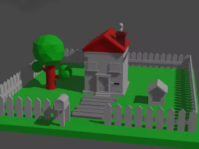 House with Garden Free 3D model