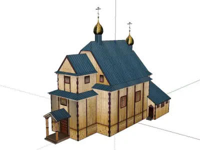 Architecture-Religion-God-Culture-Temple-051 wooden church 3D model