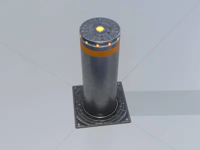 Hydraulic pop-up bollard 1 Low-poly 3D model