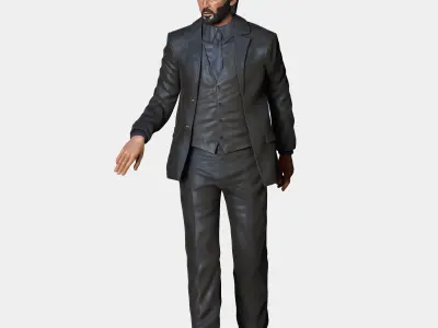 N2 John Wick closing cars door pose 3D print model