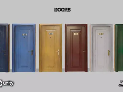 Doors option 6 Low-poly 3D model