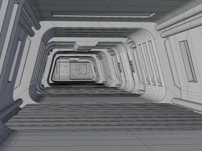 Sci-Fi Passage - Made with Blender 3D model
