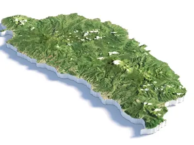 Dominica Country Terrain 3D model