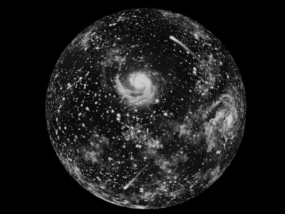 HDRI Panoramic Sky - 360 starfield -01 cosmic gray Low-poly 3D model