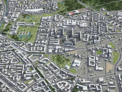 Bialystok - City 3D Model Low-poly 3D model