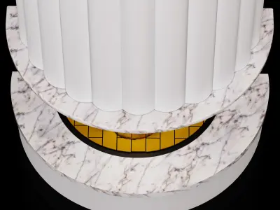 marble fireplace contemporary 3D model