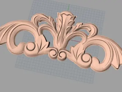 Door flower relief model STL format for CNC carving E458 3D model
