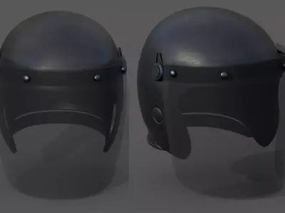 Helmet scifi police mask military combat soldier  Low-poly 3D model