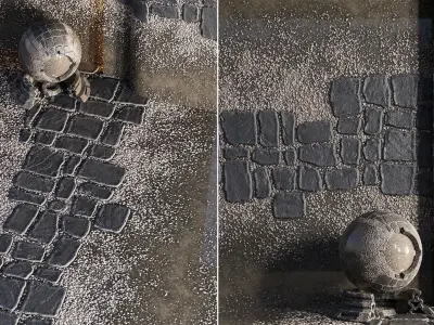 H69 Wet Slate and Gravel Pathway - PBR - 4K Low-poly 3D model