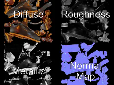 Steampunk Goggles Model Pack for HighDetail Rendering Low-poly 3D model