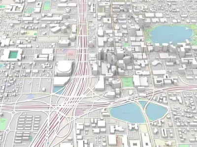 Cityscape Orlando Florida USA 3D model