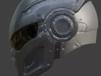 Cyber-Synthetic Stealth Operative Helmet 3D Model Low-poly 3D model