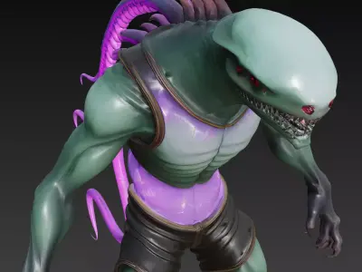 Tentacle Alien Monster 3D model 3D model