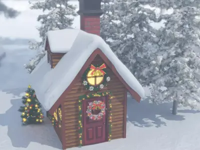 Christmas-illuminated house 3D model