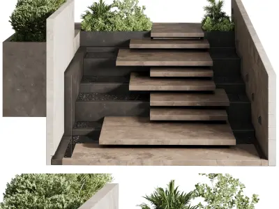 Landscape Furniture - building stairs 03 3D model