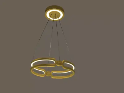 Gold Chandelier 3D model