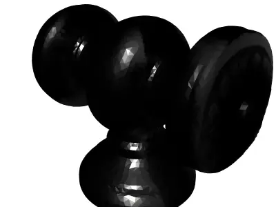 Elegant Metal Wall Hook with Floral Design Low-poly 3D model