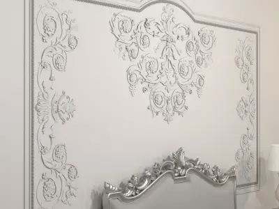 Classic White Bed 3D model