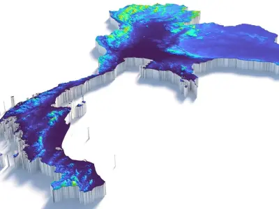 Thailand Terrain Country 3D model