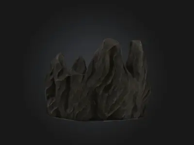 Rocky Throne Stylized Fantasy Stone Seat Game Asset Low-poly 3D model