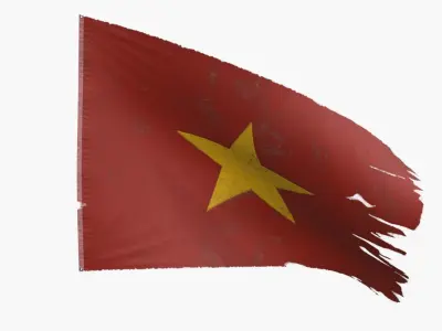 North Vietnam Flag Low-poly 3D model