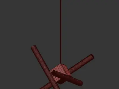 OLVIDADA pendant light with four cross beams 3D model