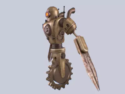 Steampunk mech Low-poly 3D model
